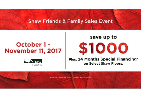 2017 Fall Friends and Family Sale